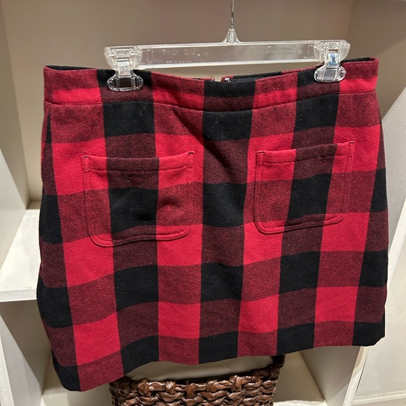 J Crew Wool Blend Buffalo Plaid Skirt Size 12 - Picture 7 of 14